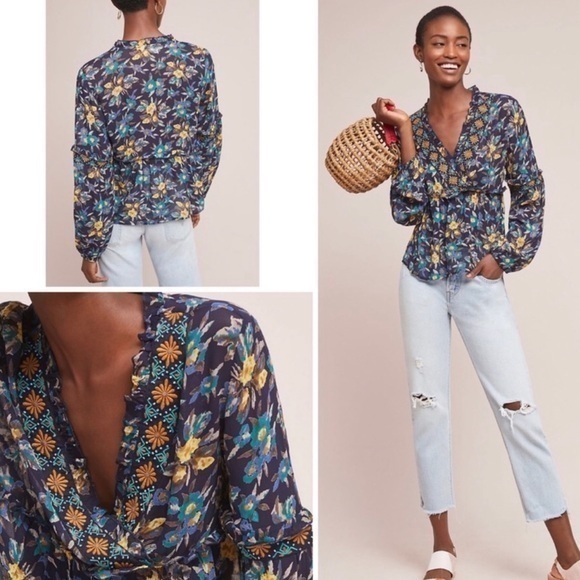 Anthropologie Tops - Anthropologie Meadow Rue Strasser Floral Blouse